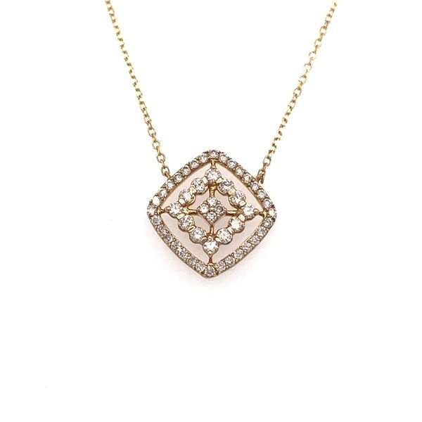 Diamond Pendant with Cushion Shape Station Necklace Wesche Jewelers Melbourne, FL