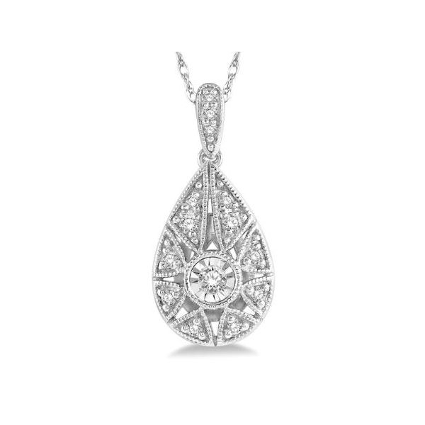 Diamond Filigree Drop Pendant Wesche Jewelers Melbourne, FL