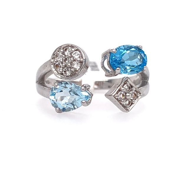 White and Blue Topaz Ring by Benjamin Cohen Wesche Jewelers Melbourne, FL