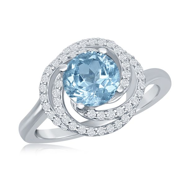 Blue Topaz Swirl Ring by Benjamin Cohen Wesche Jewelers Melbourne, FL