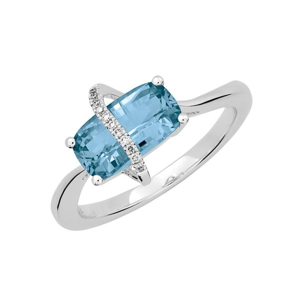 Lab Grown Aqua Spinel Ring with Lab Grown Diamonds by Chatham Wesche Jewelers Melbourne, FL