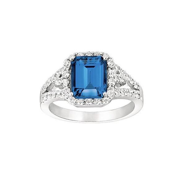 Lab Grown Blue Sapphire Ring with Lab Grown Diamonds by Chatham Wesche Jewelers Melbourne, FL