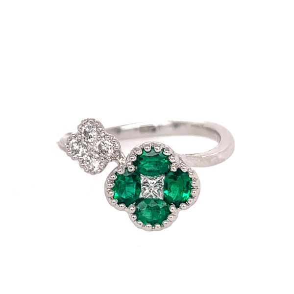 Emerald Flower Ring Wesche Jewelers Melbourne, FL