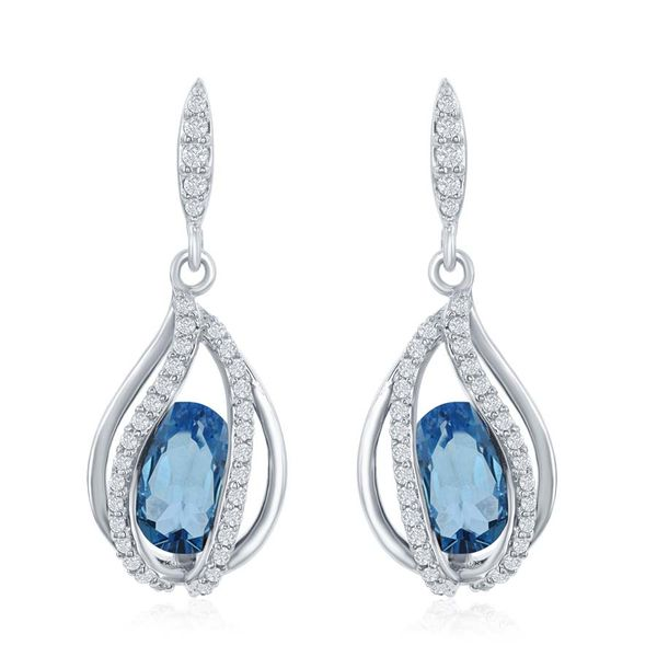 Blue Topaz Earrings by Benjamin Cohen Wesche Jewelers Melbourne, FL