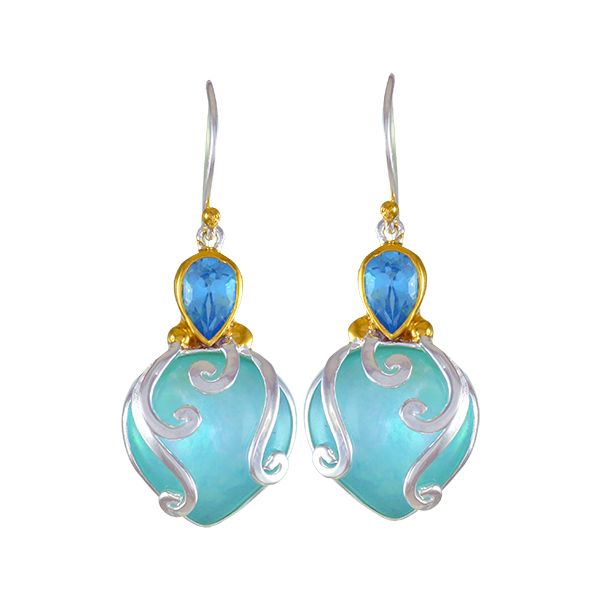 Mother of Pearl Earrings by Michou - "Lotus" Collection Wesche Jewelers Melbourne, FL