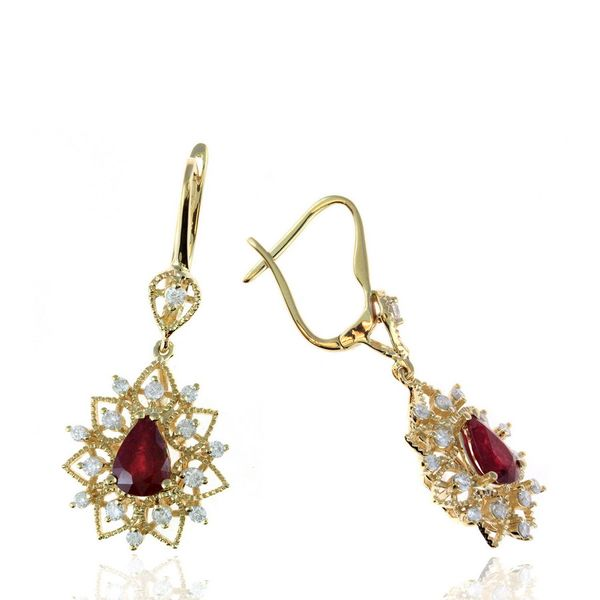  Ruby Vintage-Style Earrings Wesche Jewelers Melbourne, FL