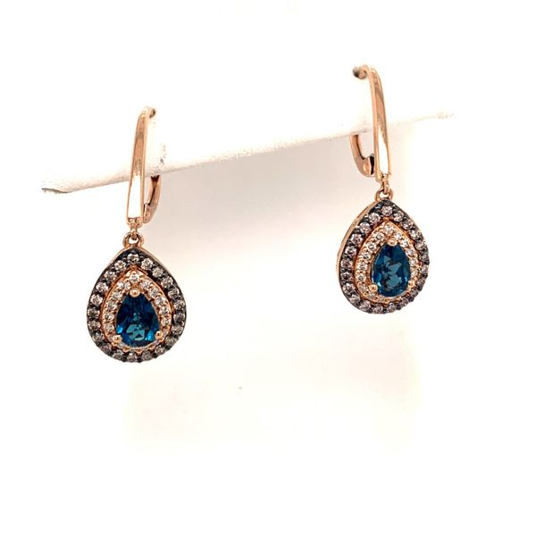 Deep Sea Blue Topaz Drop Earrings by Le Vian from the Chocolatier Collection Wesche Jewelers Melbourne, FL