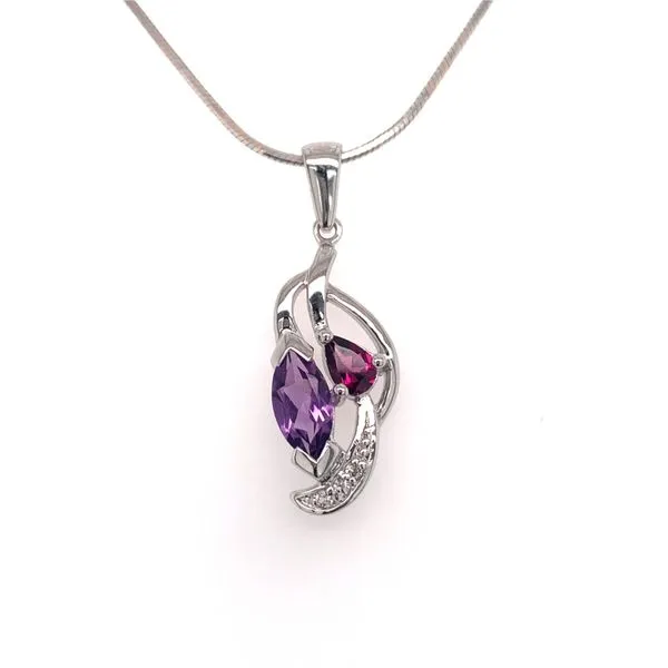 Amethyst and Rhodolite Garnet Pendant Wesche Jewelers Melbourne, FL