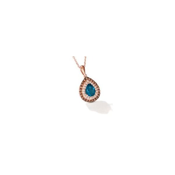 Pear Cut Deep Sea Blue Topaz Pendant Wesche Jewelers Melbourne, FL