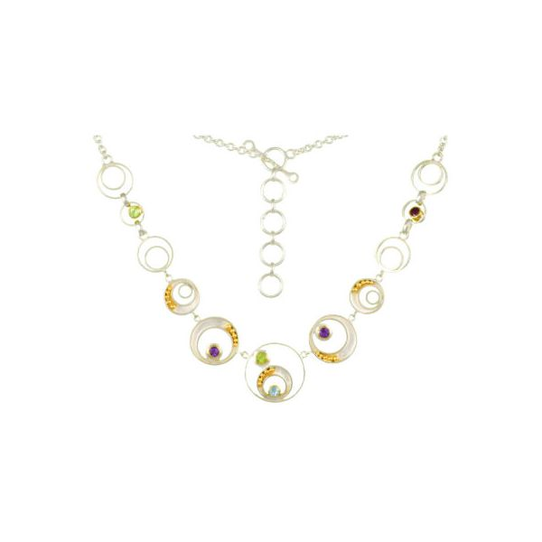 Multi-Gemstone Circle Necklace by Michou Wesche Jewelers Melbourne, FL