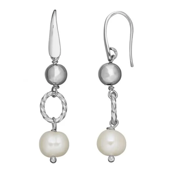 White Freshwater Pearl Oval Link Earrings by Honora Wesche Jewelers Melbourne, FL