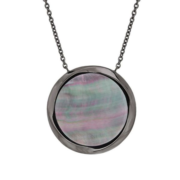 Black Mother of Pearl Disc Necklace Wesche Jewelers Melbourne, FL