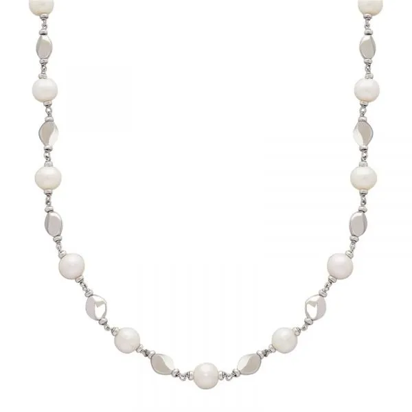White Freshwater Pearl & Nugget Necklace Wesche Jewelers Melbourne, FL