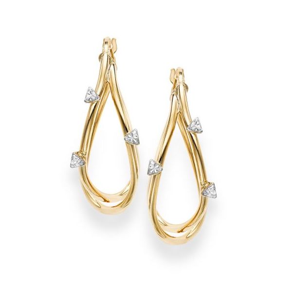 Double Oval Diamond Cut Accent Earrings by Royal Chain Wesche Jewelers Melbourne, FL