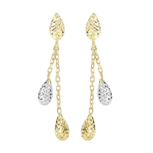 Diamond Cut Double Teardrop Earrings by Royal Chain Wesche Jewelers Melbourne, FL