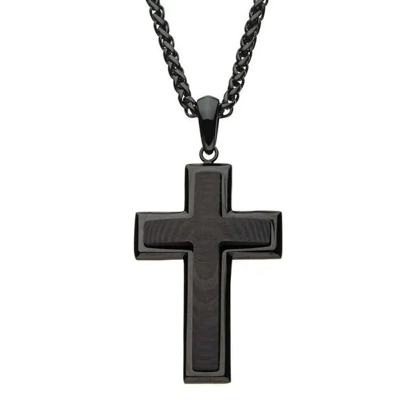 Black Carbon Fiber Cross Pendant by INOX Wesche Jewelers Melbourne, FL