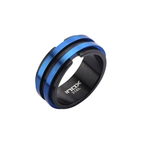 Blue and Black Ring by INOX Wesche Jewelers Melbourne, FL