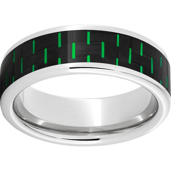 Serinium Band with Green Carbon Fiber Wesche Jewelers Melbourne, FL