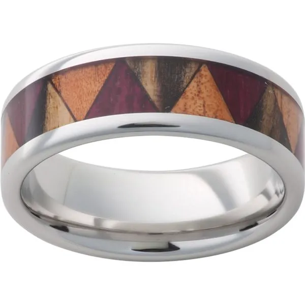 Serinium Band with Wood Inlay Wesche Jewelers Melbourne, FL