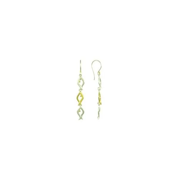 Fish Two-Tone Dangle Earrings Wesche Jewelers Melbourne, FL