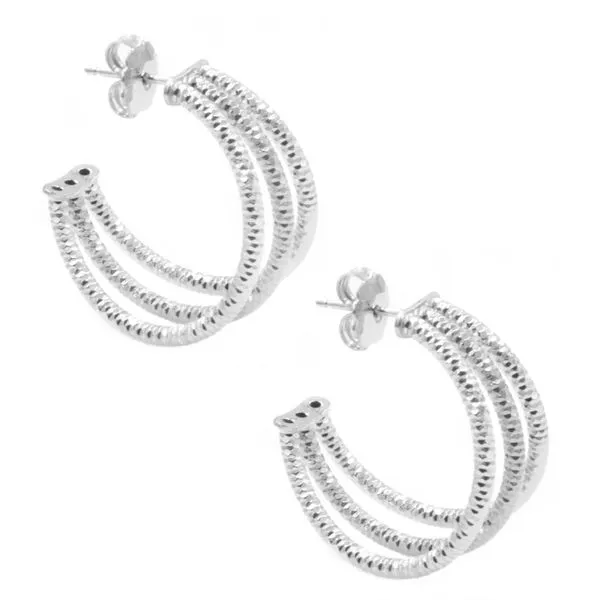 Three Row Hoop Earrings by Frederic Duclos Wesche Jewelers Melbourne, FL