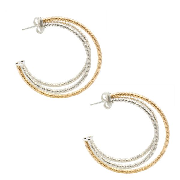 Three Row Hoop Earrings by Frederic Duclos Wesche Jewelers Melbourne, FL