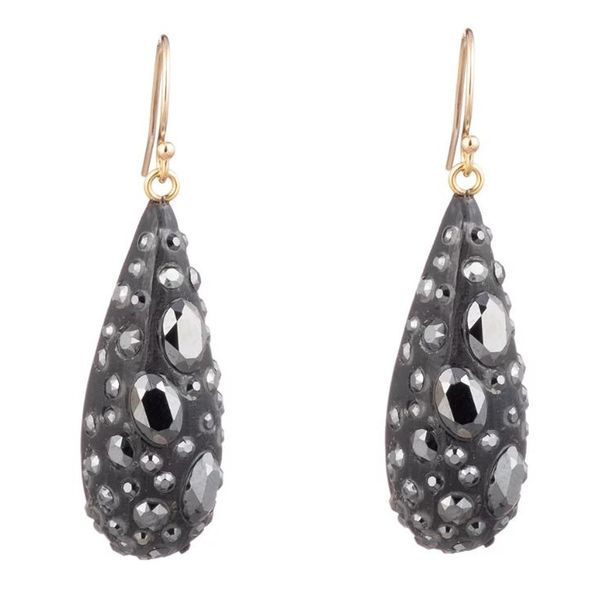 Black Lucite "Diamond Dust" Earrings by Alexis Bittar Wesche Jewelers Melbourne, FL