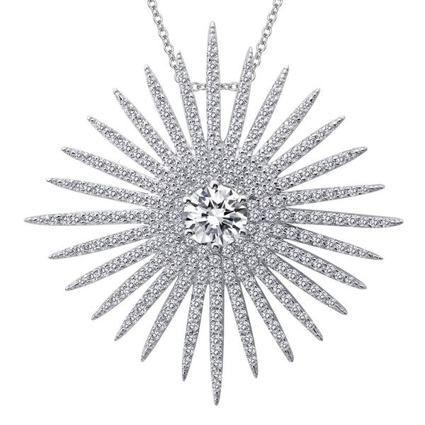 Simulated Diamond Starburst Pendant Wesche Jewelers Melbourne, FL