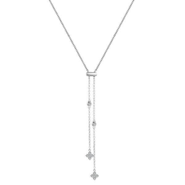 Simulated Diamond Clover Lariat Necklace by Lafonn Wesche Jewelers Melbourne, FL