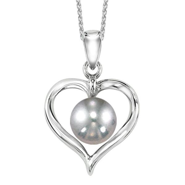 Grey Freshwater Pearl Heart Pendant Wesche Jewelers Melbourne, FL
