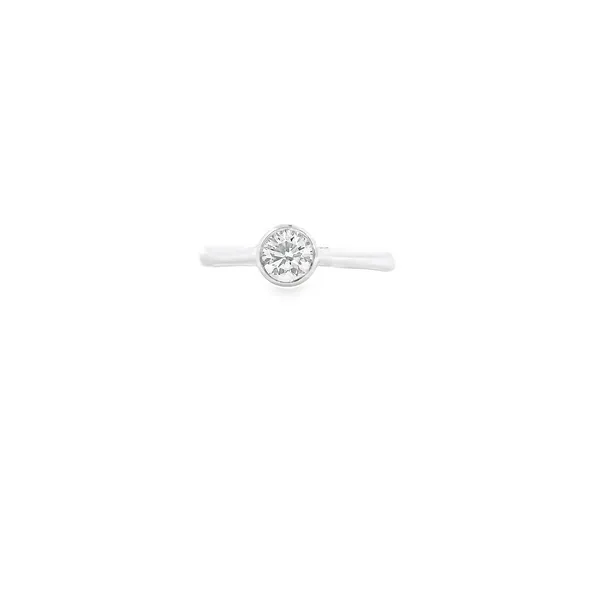 18K White Gold Certified Diamond Solitaire West and Company Auburn, NY