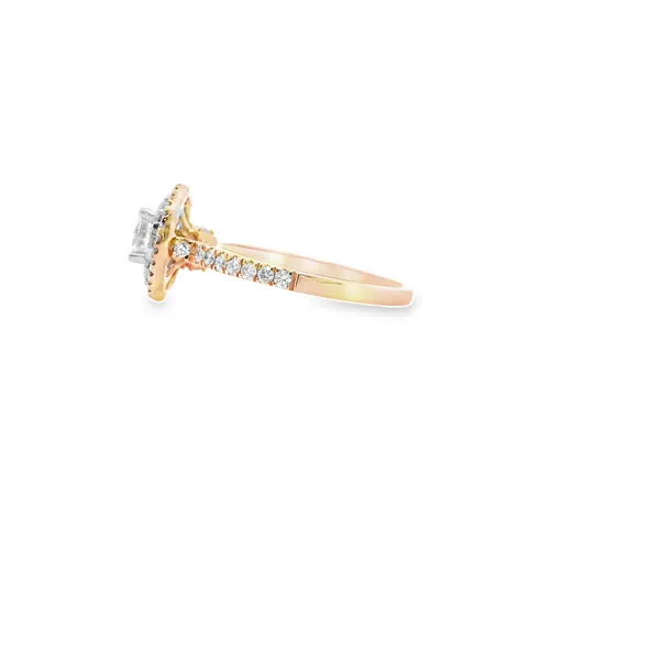 14K Rose and White Gold Double Halo Diamond Engagement Ring Image 2 West and Company Auburn, NY