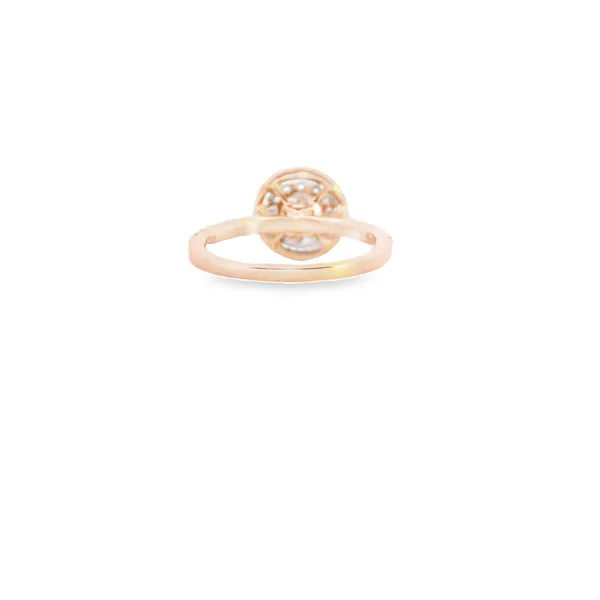 14K Rose and White Gold Double Halo Diamond Engagement Ring Image 3 West and Company Auburn, NY