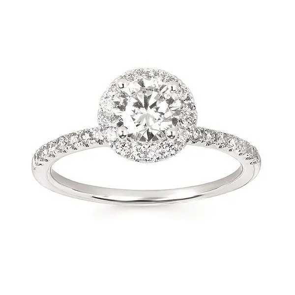 14K White Gold Round Brilliant Cut Laboratory Grown Diamond Halo Ring 1.11CTW West and Company Auburn, NY