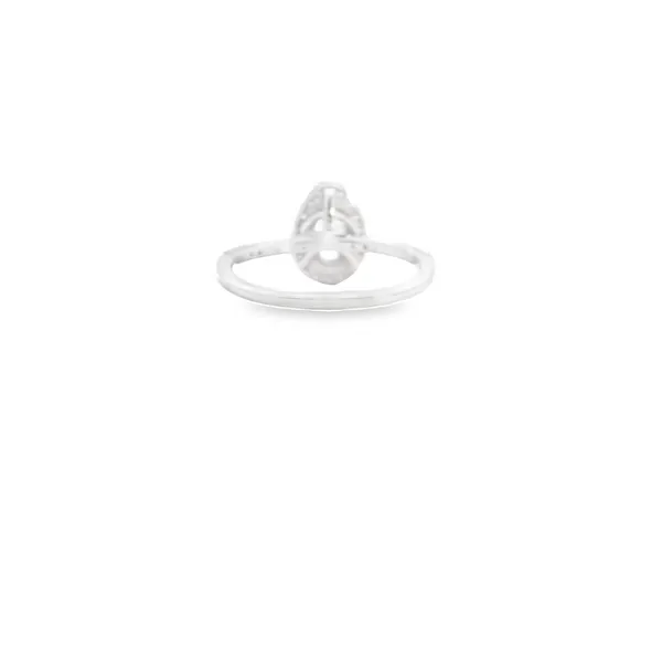 14K White Gold 1.09CTW Pear Shaped Lab Grown Halo Diamond Ring Image 3 West and Company Auburn, NY
