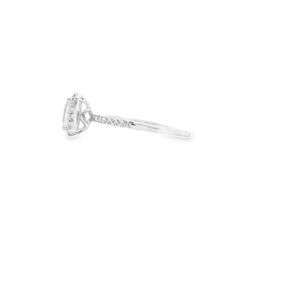 14K White Gold 1.09CTW Lab Grown Emerald Cut Diamond Halo Ring Image 2 West and Company Auburn, NY