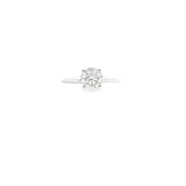 14K White Gold 1.00CT Round Brilliant Cut Diamond Solitaire Ring West and Company Auburn, NY