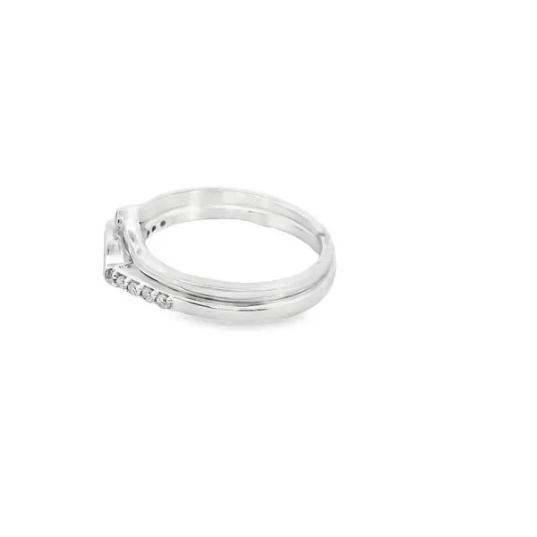 14K White Gold Salt and Pepper Bezel Set Marquise RIng with Band Image 2 West and Company Auburn, NY