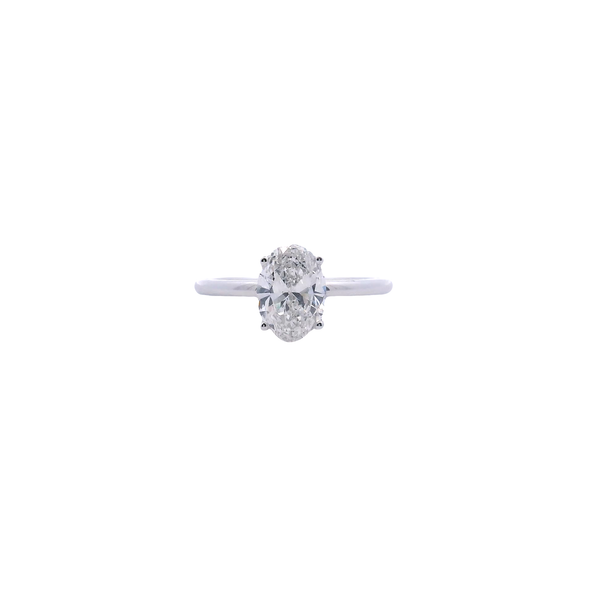 14K White Gold LABORATORY GROWN Oval Diamond Solitaire with Hidden Halo 1.57TDW GH VS West and Company Auburn, NY