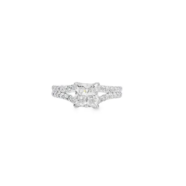 14K White Gold Laboratory Grown Princess Cut Diamond Ring with Lab Grown Diamond Split Shank 1.99CTW West and Company Auburn, NY