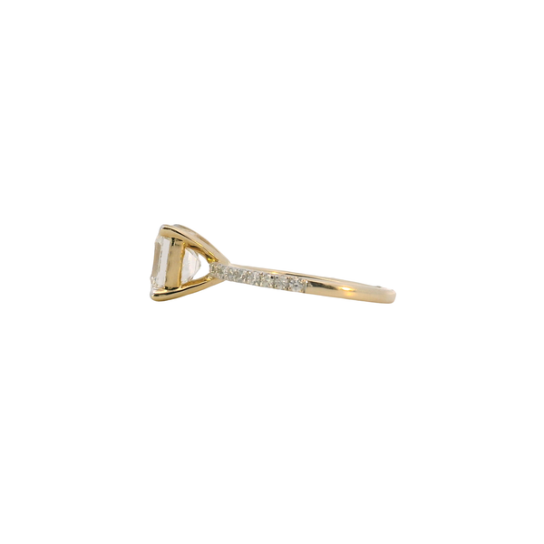 14K Yellow Gold LABORATORY GROWN Ascher Cut Diamond Ring with Dainty Diamond Band 2.73CTW F VVS2 Image 2 West and Company Auburn, NY