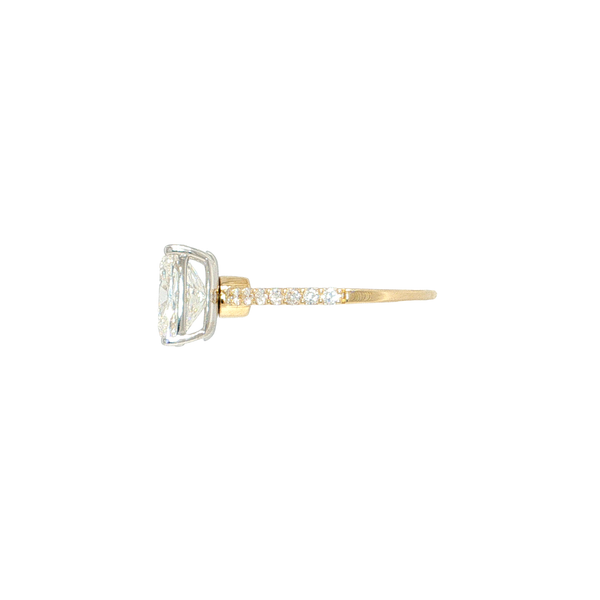 14K Yellow/White Head Laboratory Grown Multi Wear Elongated Cushion Cut Ring 3.02 Center .29Accents - Can Be Worn East-West or North-South Image 2 West and Company Auburn, NY