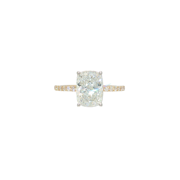 14K Yellow/White Head Laboratory Grown Multi Wear Elongated Cushion Cut Ring 3.02 Center .29Accents - Can Be Worn East-West or North-South West and Company Auburn, NY