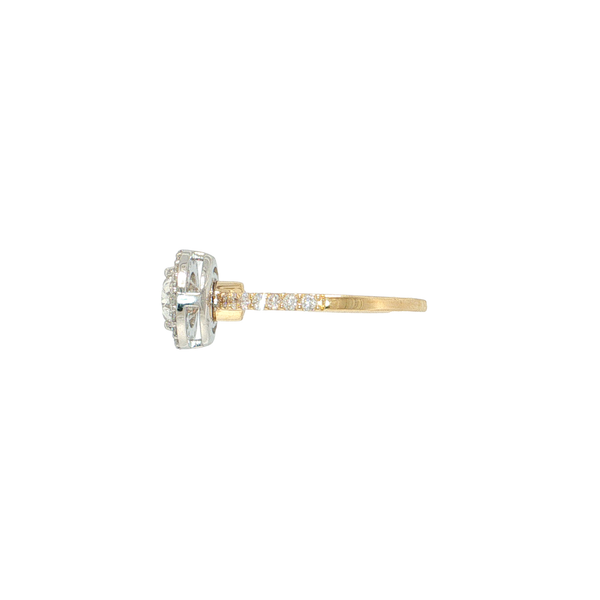 14K Yellow/White Laboratory Grown Multi Wear Oval Halo Ring with Diamond Accented Band - Center can Be worn East-West or North- South Image 2 West and Company Auburn, NY
