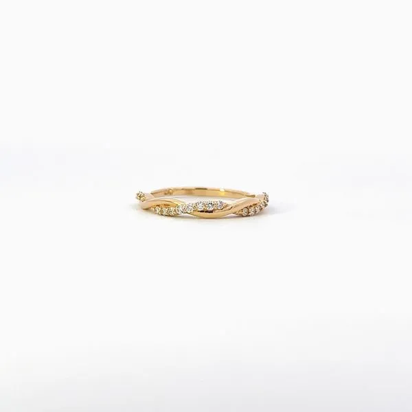 14K Yellow Gold Twist Design Diamond Band (.19CTW) West and Company Auburn, NY