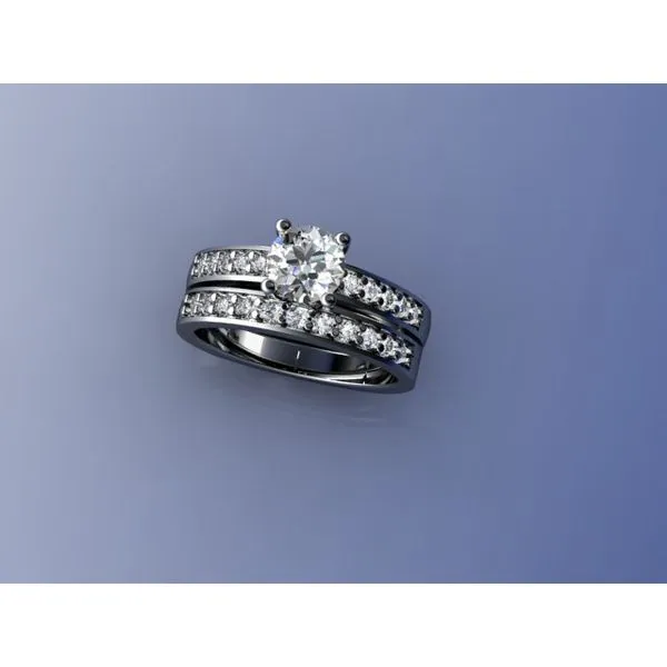 14K White Gold Diamond Weddding Band West and Company Auburn, NY