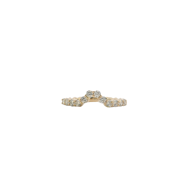 14K Yellow Gold Curved Diamond Nesting Band West and Company Auburn, NY