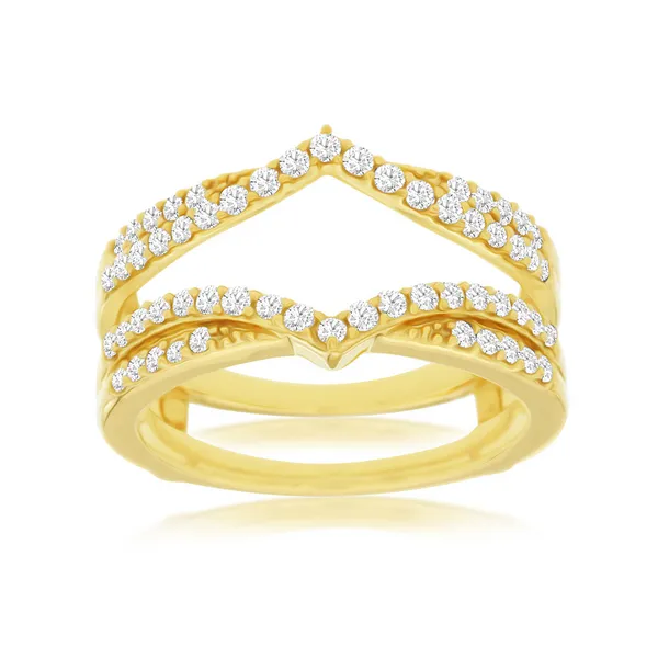 14K Yellow Gold Chevron Shaped Diamond Insert West and Company Auburn, NY