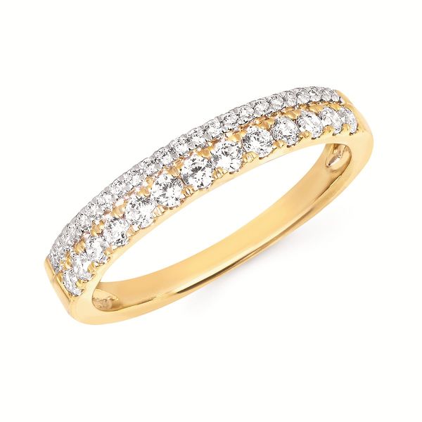 14K Yellow Gold Stacked Look Diamond Ring West and Company Auburn, NY