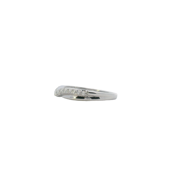 14K White Gold Diamond Contoured Band .28CTW Image 2 West and Company Auburn, NY